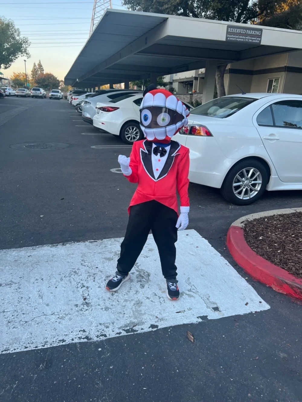 Spirit Caine Red and Black Carnival Costume with Mask - Picture 3 of 5